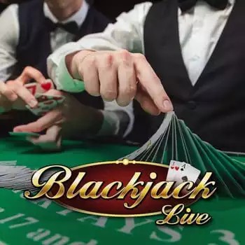 Live Blackjack online game logo by Evolution on casinoslotsgem.uk